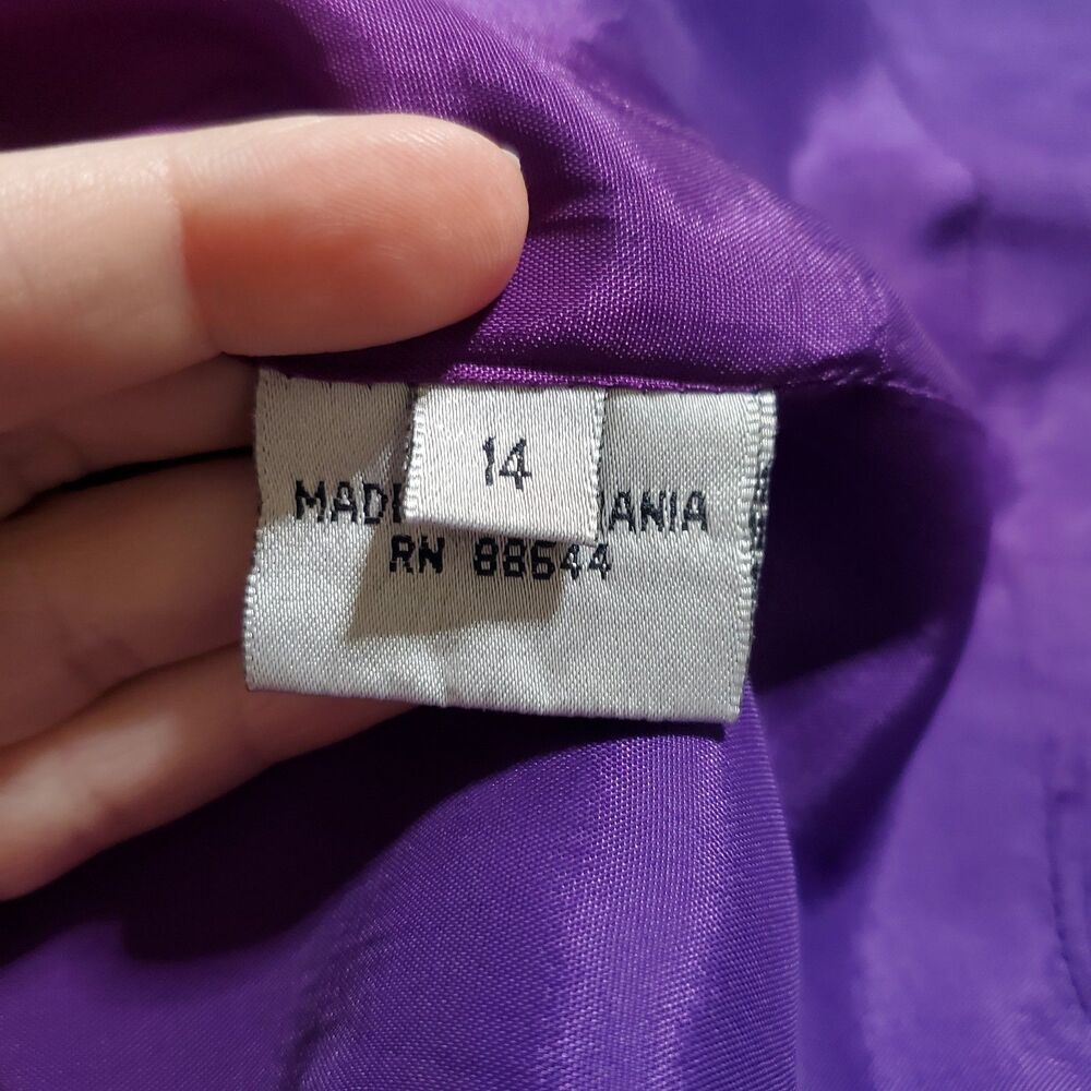 John Meyer of Norwich Size 14 2-Piece Skirt Suit Set VTG Double Breasted Purple - Picture 13 of 15